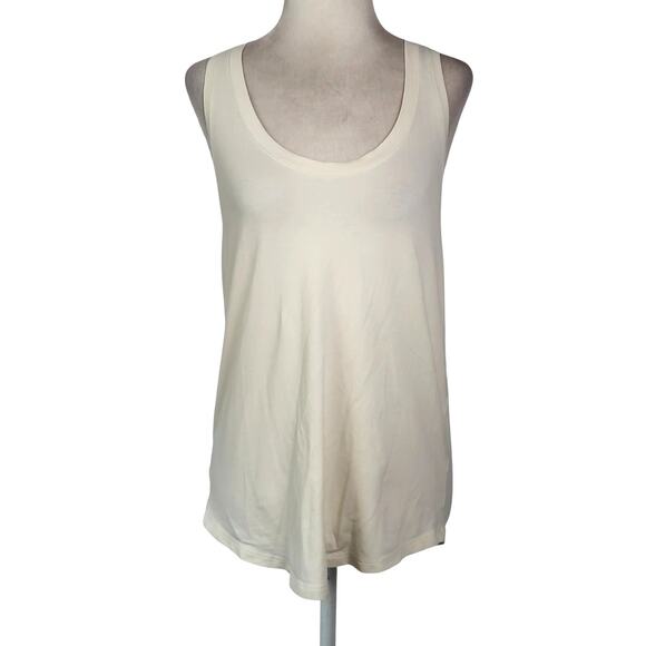 Lululemon Cream Scoop Neck Racerback Tank Top Womens M - Picture 1 of 4